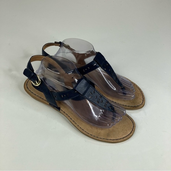 B.O.C. Blue Leather Sandals Size 10 - Picture 2 of 6
